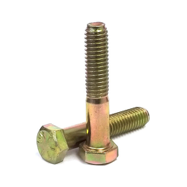 Hex cap screw 1/2-13 x 3-1/2 grade 8 yellow zinc finish