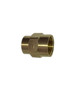 Brass reducer coupling, 1/2 x 3/8 inch