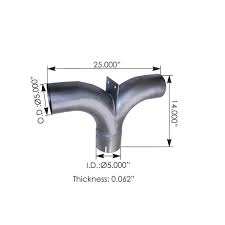 Exhaust splitter tee 5 in, part 50TA