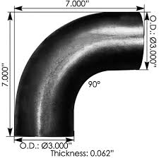 Aluminized 90 degree exhaust elbow 3 in OD-OD, part 11P300AZ