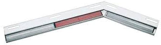 Angled conspicuity reflector plate set for semi trucks