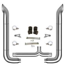 Chrome exhaust stack kit 7 in reduced to 5 in with chrome elbows