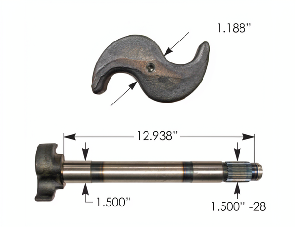 Right hand Meritor brake camshaft, 16.5 x 12.94 inch