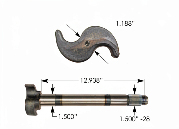 Left hand Meritor brake camshaft, 16.5 x 12.94 inch