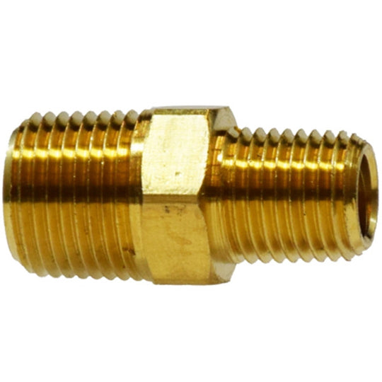 Brass reducing nipple, 3/4 x 1/2 inch, parts 216P128, 122ED