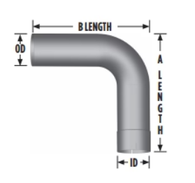 90 degree exhaust elbow 5 in ID-OD for semi trucks