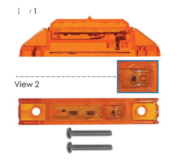 5-diode polycarbonate amber marker light